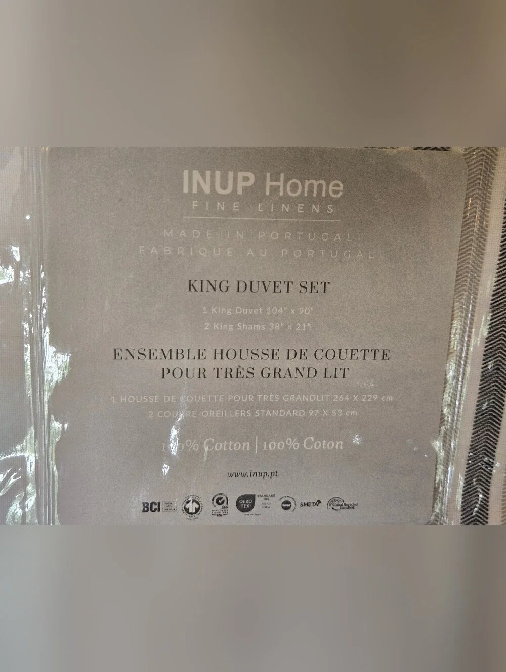 INUP Home 100% Cotton Duvet Cover Set King Duvet With 2 Shams